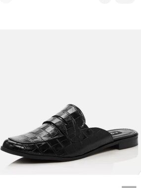 Aqua Women's Black Croco Leather
Gina Loafer Mules / Size 9M / New in Box Z1179